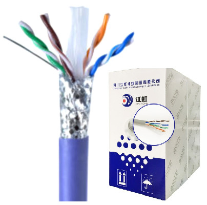 200 m/rolka 100 m/rolka Miedziany aluminiowy kabel Cat6 Sftp Cat6a Powłoka PVC PE